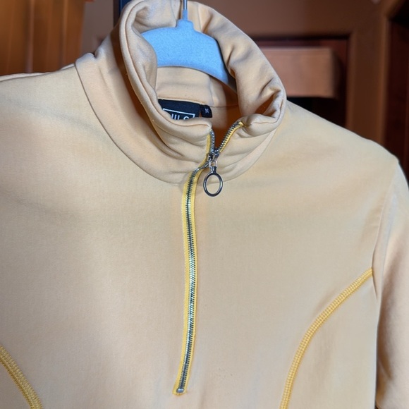 Vintage NILS W's Robin 1/2 Zip Top Yellow Size Medium Pull - Picture 3 of 9